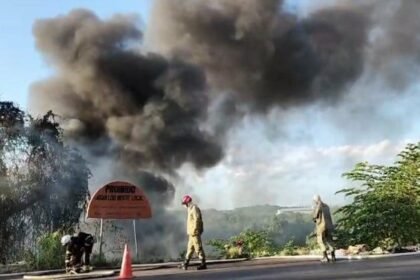 Fumaça intensa chama atenção no Distrito Industrial de Manaus